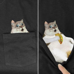 Funny Cat Pocket T-Shirt (11 Designs)