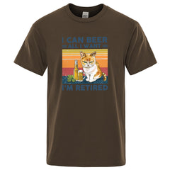 "I Can Beer All I Want" Cat T-Shirt
