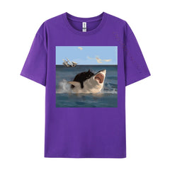 Funny Shark and Cat T-Shirt