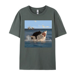 Funny Shark and Cat T-Shirt