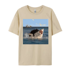 Funny Shark and Cat T-Shirt