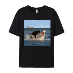 Funny Shark and Cat T-Shirt