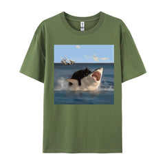 Funny Shark and Cat T-Shirt