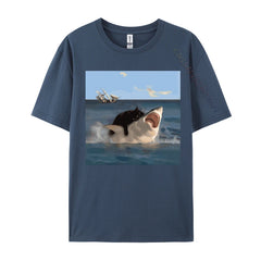 Funny Shark and Cat T-Shirt