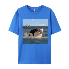 Funny Shark and Cat T-Shirt