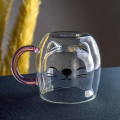 Cute Glass Mugs Double Layer